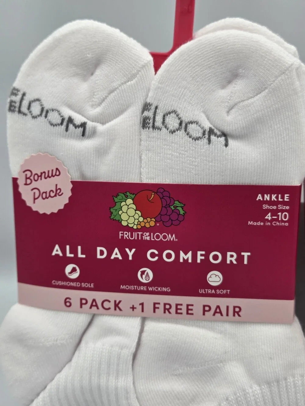 Fruit of the Loom Womens White Ankle Socks - 2 Pack Of 7 Pack Nwt
